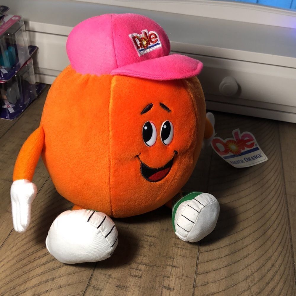 NWT Rare 1997 Amber Orange 🍊 Doll by Dole Polyester Washable Fun gift.